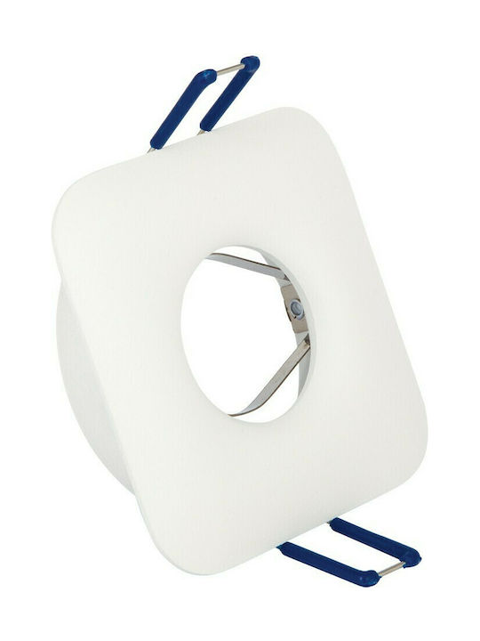 VK Lighting VK/03069/W Τετράγωνο Μεταλλικό Χωνευτό Σποτ με Ντουί GU10 σε Λευκό χρώμα 8.2x8.2cm